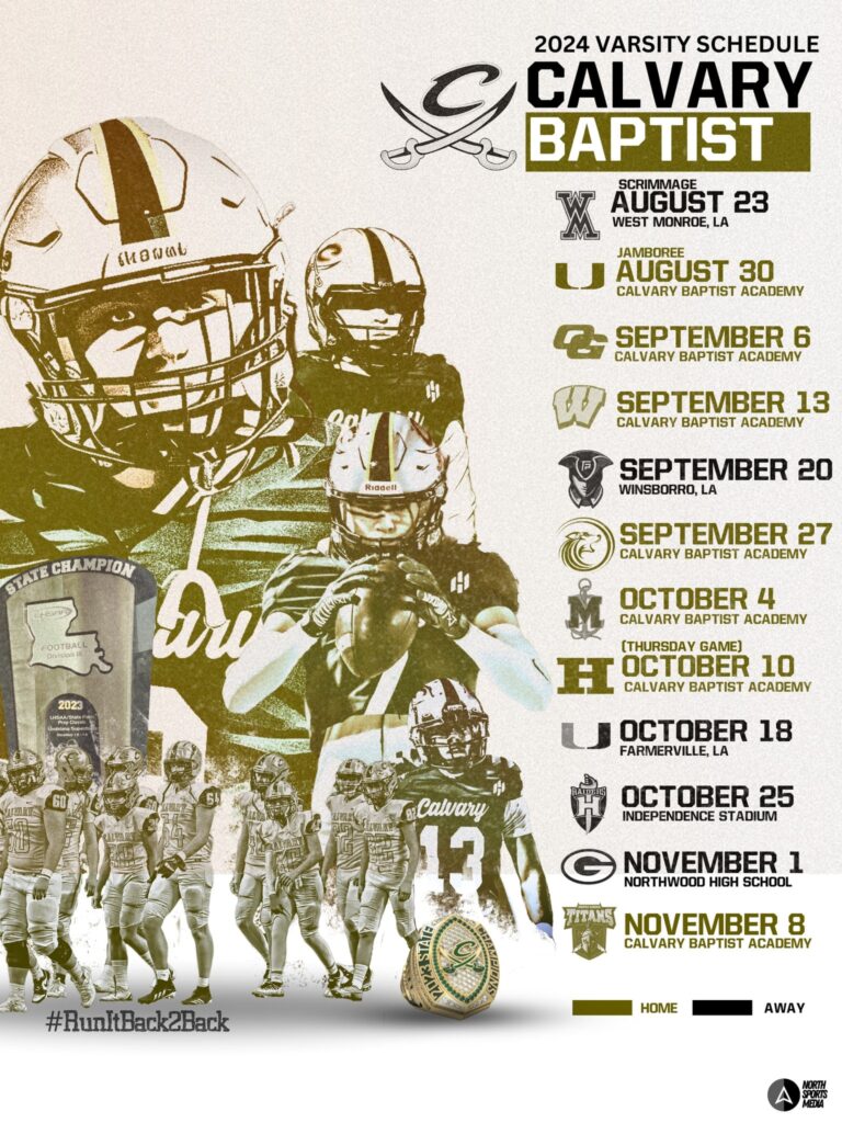 Calvary Football Season Schedule